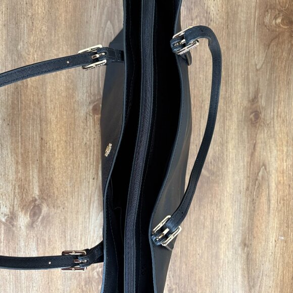 Tory Burch 2 Strap Large Leather Center Zip Tote - Picture 4 of 6